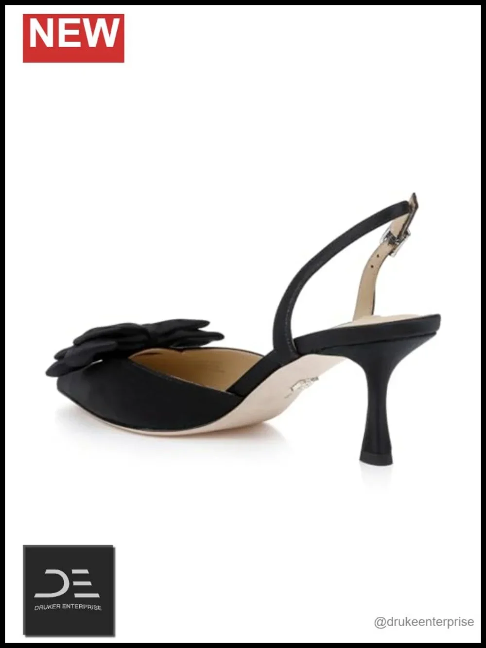 Silk Slingback Pointed Toe Stiletto Heel Pump Bow